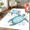 1Pc Oceanic Sea Turtle Art Rug, Office Carpet Indoor Outdoor Doormat, Non-Slip Soft, Living Room, Christmas Halloween Gift. M928741