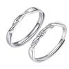 Sterling Silver Mobius Couple Rings: Light Luxury, High-End, Simple, Openable Design