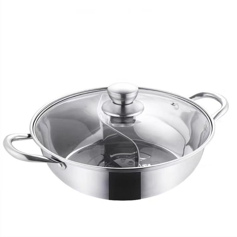 Dairuien Stainless Steel Divided Hotpot Pot with Lid Divided Pot with Lid
