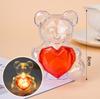 Teddy Bear 8 X 7 LED Transparent with Red Heart LGB-2402