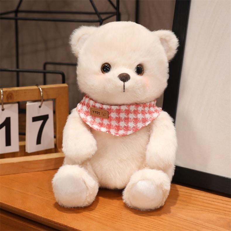 Cute Little Bear Doll Bib Teddy Plush Toy Polar Bear 8 Inch Machine Doll Children's Bed Rag Doll