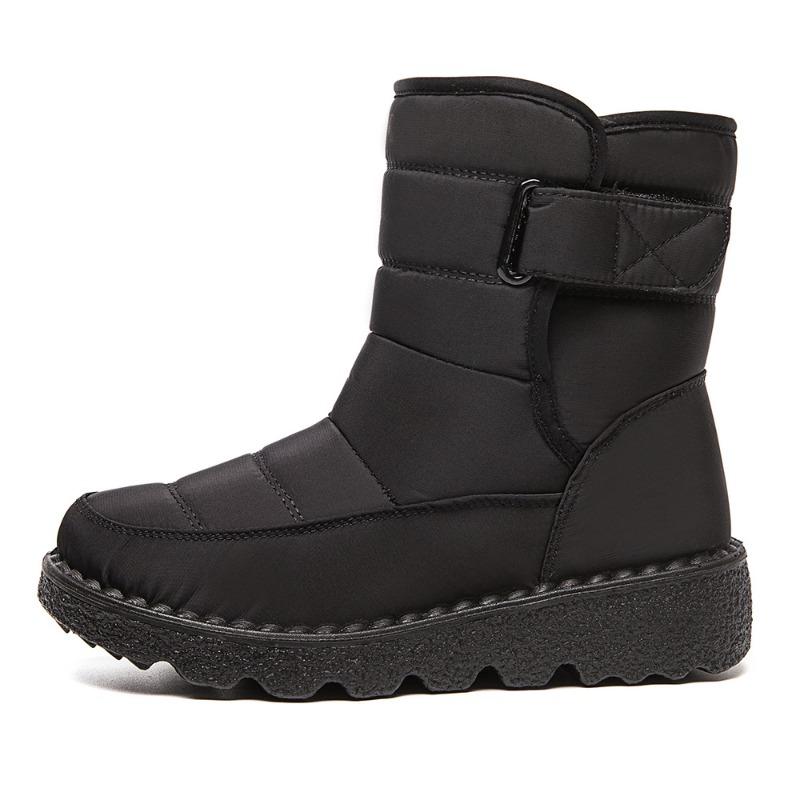 Medium Tube Warm Snow Boots Women's Velcro Outdoor Non-slip Waterproof Women's Boots Thickened Cotton Shoes