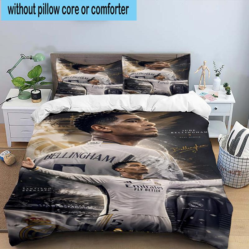3PCS Jude Football Player Bedding Set,Including 1pc Duvet Cover And 2pcs Pillowcases Perfect for Bedroom, Dormitory, Fan Christmas gift