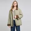 Women's Retro Color Block Padded Short Jacket