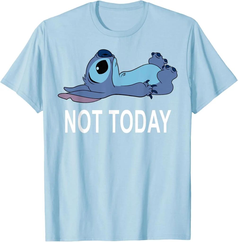 Hot Fashion Casual Disney Lilo & Stitch Not Today Stitch T-Shirt S-4XL Summer