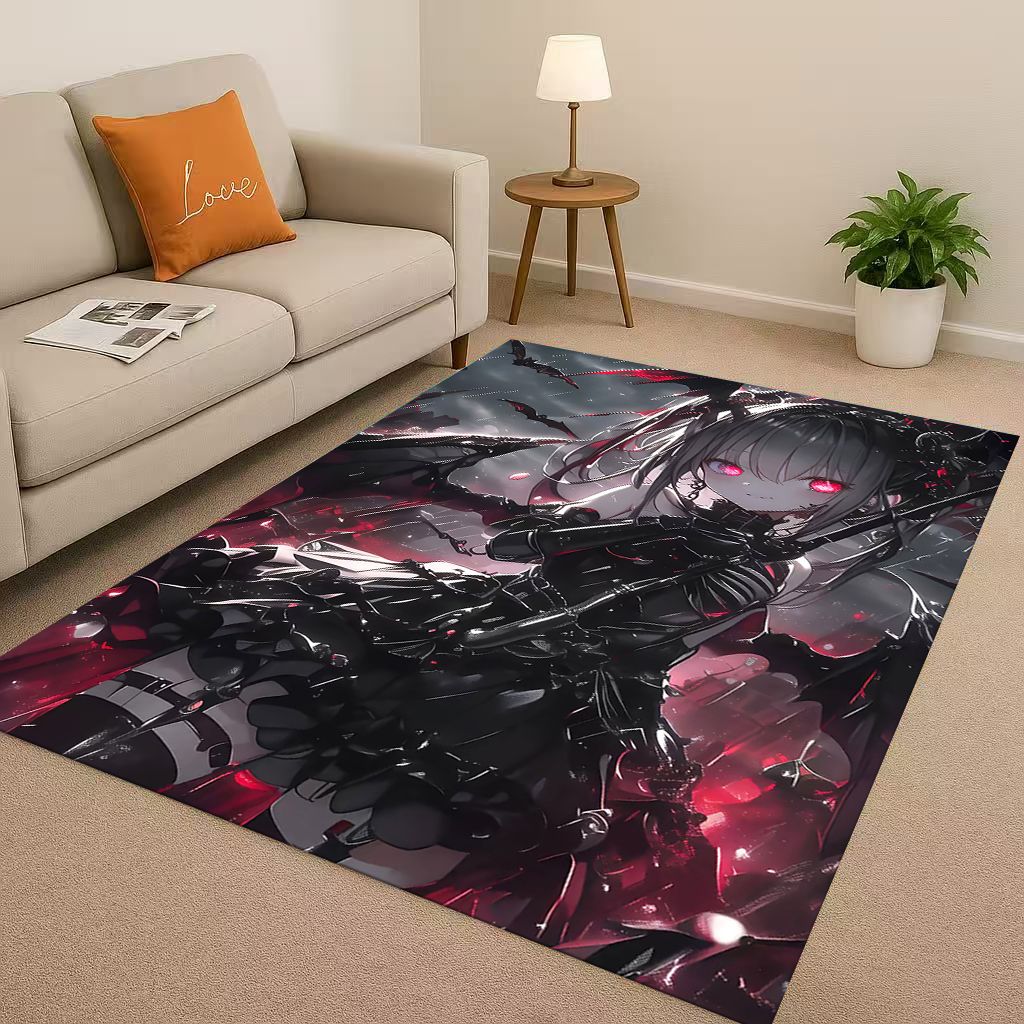 2026 New Gothic Dark Sexy Girls Cartoon Anime Characters Living Room Non-Slip Area Rug Carpet for Bedroom Playroom Sofa,Doormat