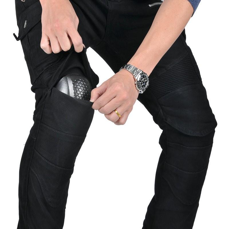 Mens Motorcycle Riding Jeans With Kevlar Reinforcement 4-Zip Design Silicone Padding Crash Protection