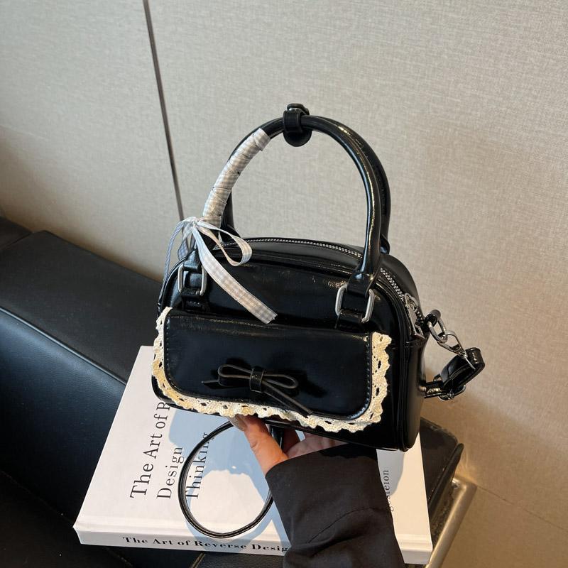 Vintage kabelka přes rameno - Dámská kabelka s mašlí, Korejský streetwear, Ležérní crossbody kabelka, Trendy cestovní taška,