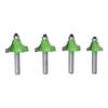 4 Pcs Roundover Router Bit 8mm Shank 58in 34in 78in 1in Radius High Hardness Corner Rounding
