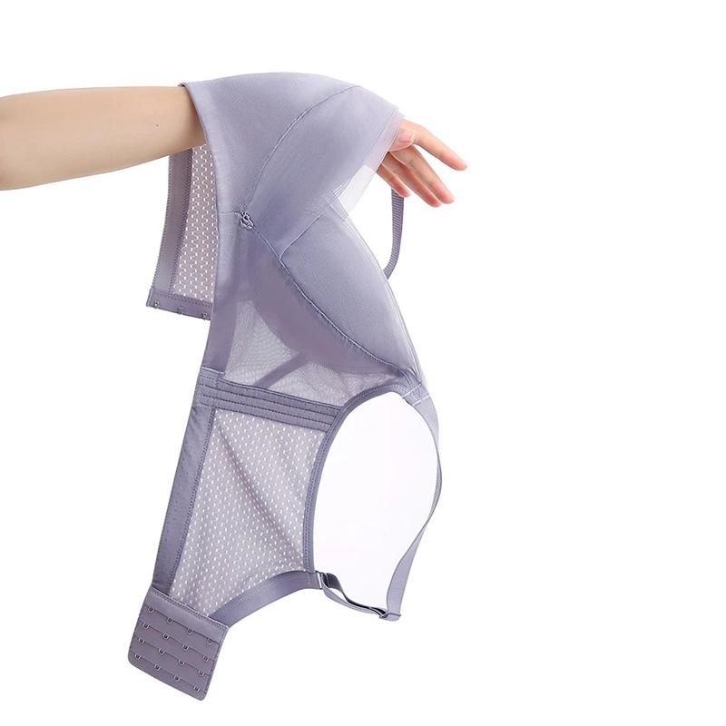 Women's Thin Sexy Bra Lace Mesh Deep V Gather Adjustment Type Underwear Female Large Size Bra Full Cup Thin Underwear Brassiere Without Steel Ring