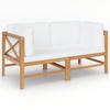 Day and Night - Day and Night 2-seater Garden Bench with Cream Cushions Solid Teak Wood