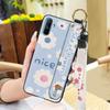 Durable Dirt-resistant Phone Case For OPPO Realme C3/C3i/Narz N10A Silicone Ring Anti-dust Wristband Anti-knock Flower