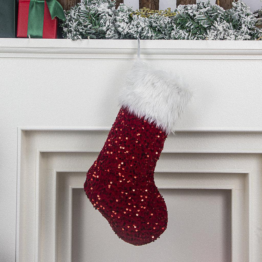 Christmas stocking festival decorations sequins 26-letter tree hangers gift bags socks hotel party supplies