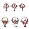 Christmas Decorations Wreath, Santa Claus Cartoon Doll Door Hanging, English Letter Dead Branch Vine Wreath Wreath