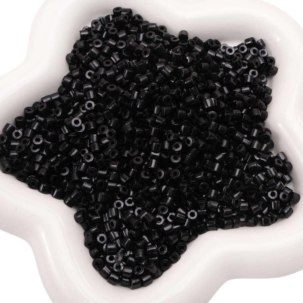 300pcs 4mm Acrylic Short Tube Beads Solid Color Seed Beads Accessories For DIY Jewelry Making