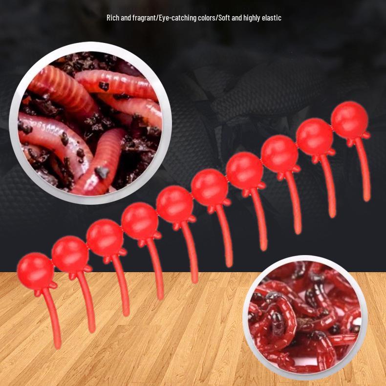 Dynamic Red Worm Scent Soft Beads - Floating Lure for Wild Bottom Fishing and Crucian Carp