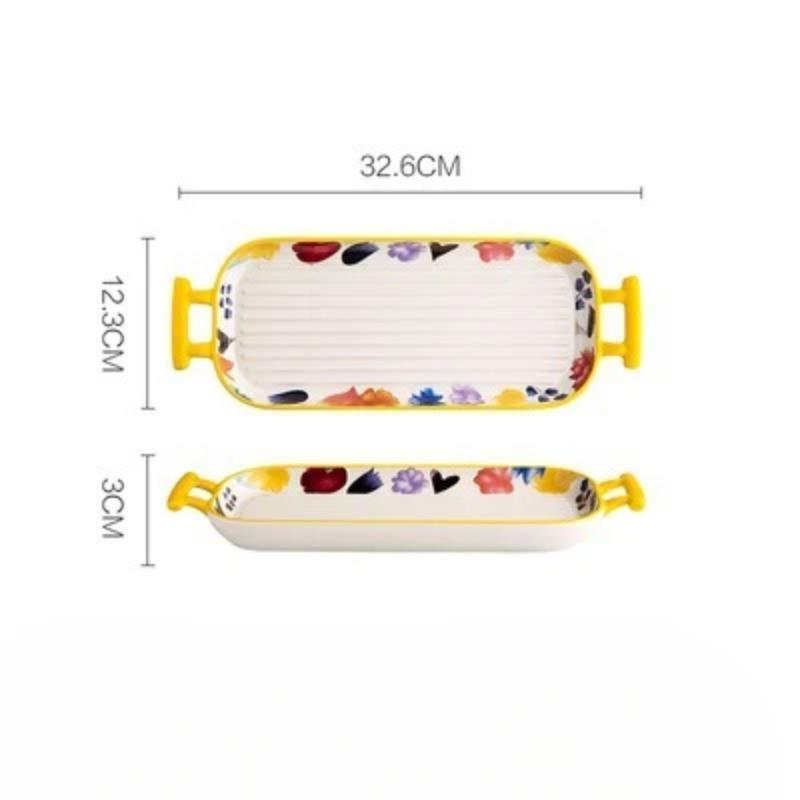 

Керамическая форма для запекания с двумя ручками, тарелка для сыра и запеченного риса, креативная тарелка для блюд, специальная посуда для дома и духовки, посуда для сервировки стола интернет-знаменитостей, для выпечки