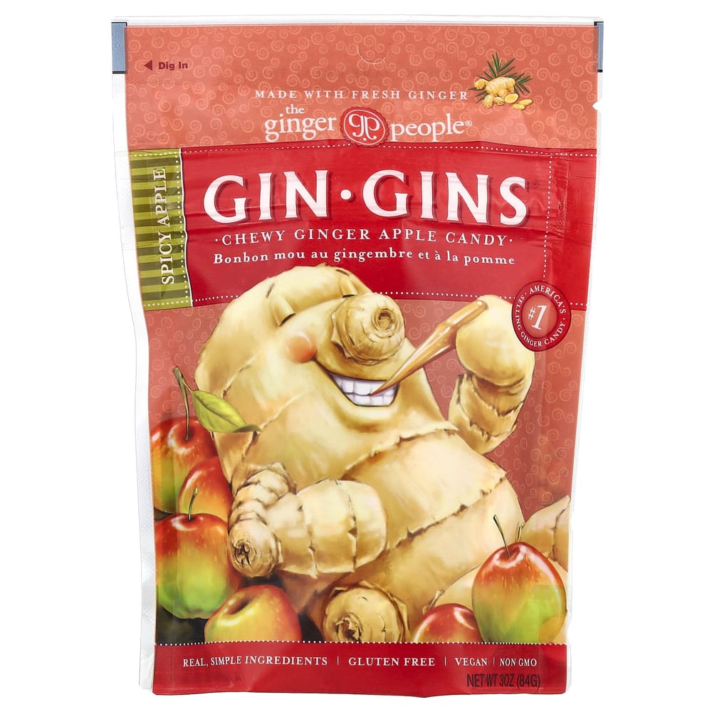 

Ginger People Gin·Gins Chewable Ginger Candy Spicy Apple 84g (3 oz)