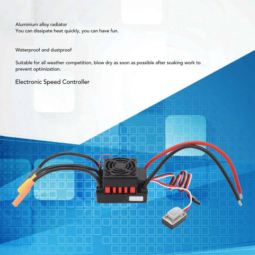Electronic Speed Controller Waterproof 60A RC Motor Speed Controller ESC for 1/10 RV Electric Truck