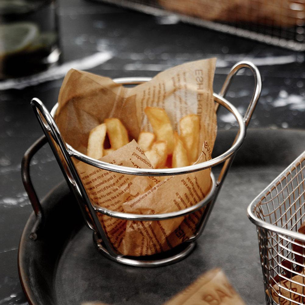 Household 304 Stainless Steel Mini Food Basket Fries Dessert Bread Basket Kitchen Cooking Tool