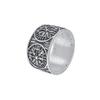 Vintage Viking Rune Signet Scandinavn Rings for Men Domineering Punk Nordic Amulet Jewelry Wholesale