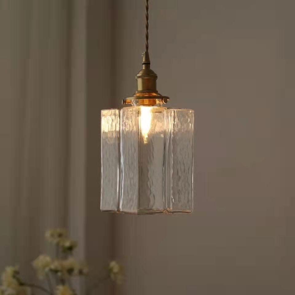 Japansk hjemmedekorasjon i glass anheng Lampe Vintage Messing Rustikk Led-tak hengende lys for soverom Spisebord lysekroner