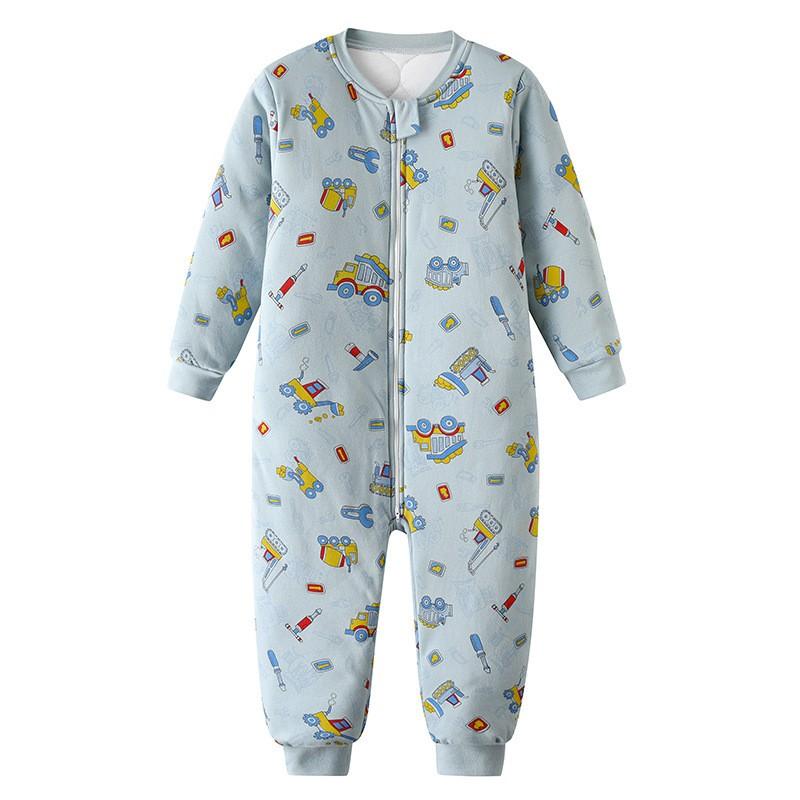 Cotton Warm Toddler Sleepsuit With Legs Boys Girls 3-12 Years Thick Pajama Sleep Bag Winter