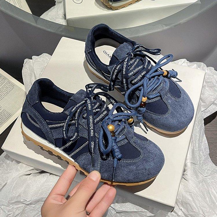 Genuine leather Forrest Gump shoes women's spring and autumn 2025 new platform-soled German training shoes casual versatile running shoes