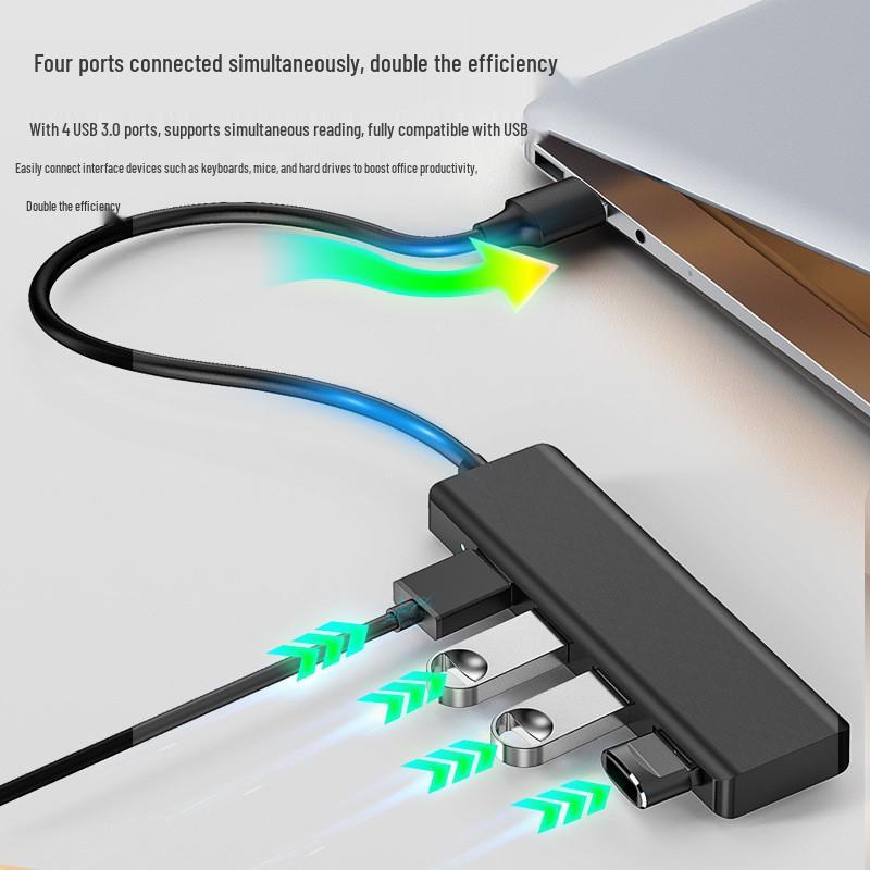 Four-Port USB 3.0 Multi-Function Hub for High-Speed Computer Expansion