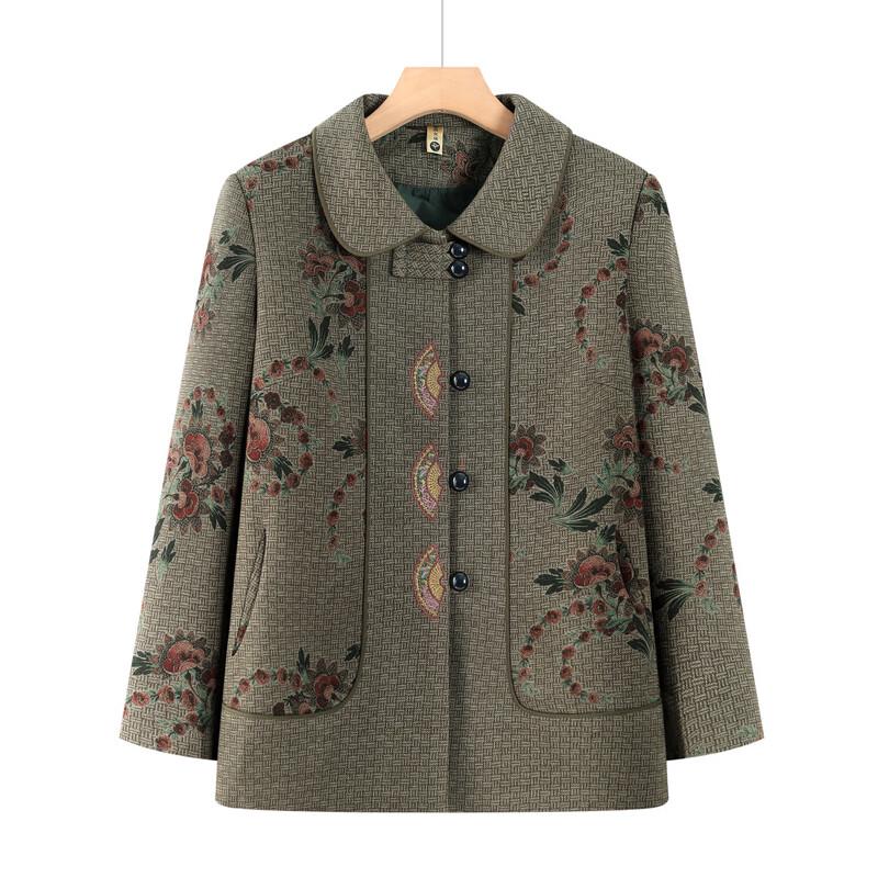 Women's Floral Print Lapel Jacket