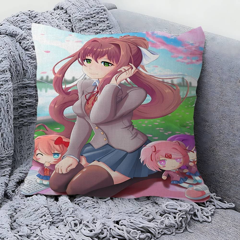 Anime D-Doki Literatuare DDLC Maple Design Cushion Cover Happy Autumn Harvest Decor Holiday Decorati Pillow Cover