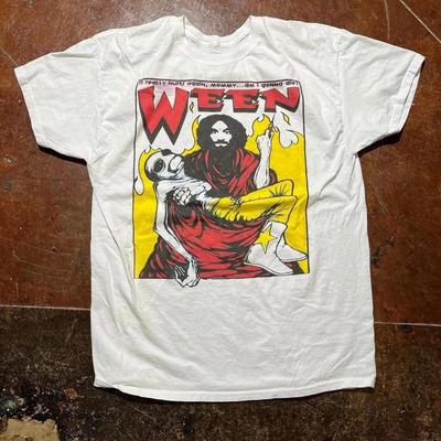 Vintage Ween Rock Music Tour Concert Short Sleeve White Classic Shirt Reprint Unisex T-Shirt