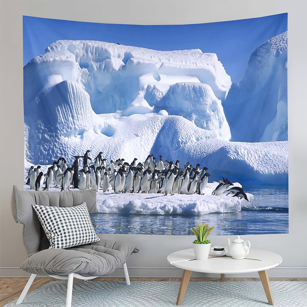 Antarctica Tapestry Glacier Ocean Tapestry Natural Landscape Tapestry Home Living Room Dorm Bedroom Aesthetics Decoration Tapes