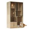 Cat Villa, Indoor Cat House, Chinchilla Cage, with Small Entry and Exit Door (Lockable), Wood-Colored, 90 x 50 x 160 cm, without Cat Litter Box
