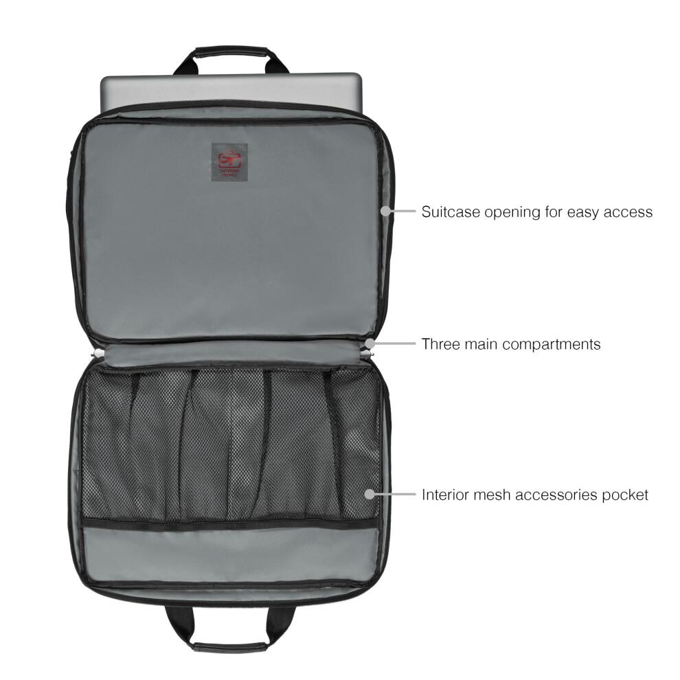 Wenger Legacy 600655, 17 Inch Laptop Case, with iPad/Tablet/eReader Pocket, 19 Litre, Business, School, Travel, Padded Laptop Compartment Black/Grey