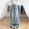 Rhinestone Wide Leg Jeans Women High Waist Loose Straight Denim Pants Plus Size Fleece Lined Tall & Petite Denim Trousers 2026 New Style