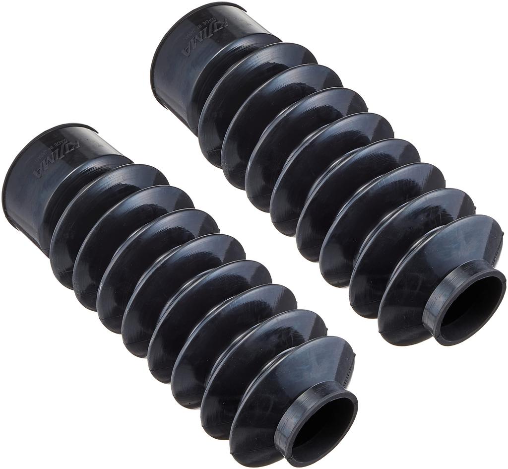 Kijima Motorcycle Parts Front Fork Boots, Upper 41mm Diameter / Lower 68mm Diameter, Softail ('84-'14), Black, HD-03212