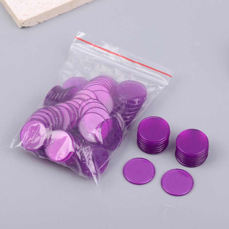 100 Stuks 25 Mm Kleur Plastic Chip Bingo Chip Montessori Interactief Leren Educatie Wiskunde Speelgoed Familie Feest Tellen Speelgoed