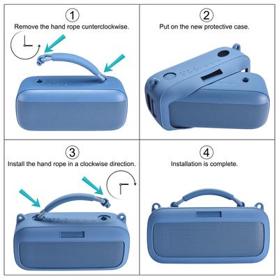 Silicone Cover Case with Shoulder Strap Travel Carrying Case Protective Case Cover Skin for Bose SoundLink Max Portable Speaker