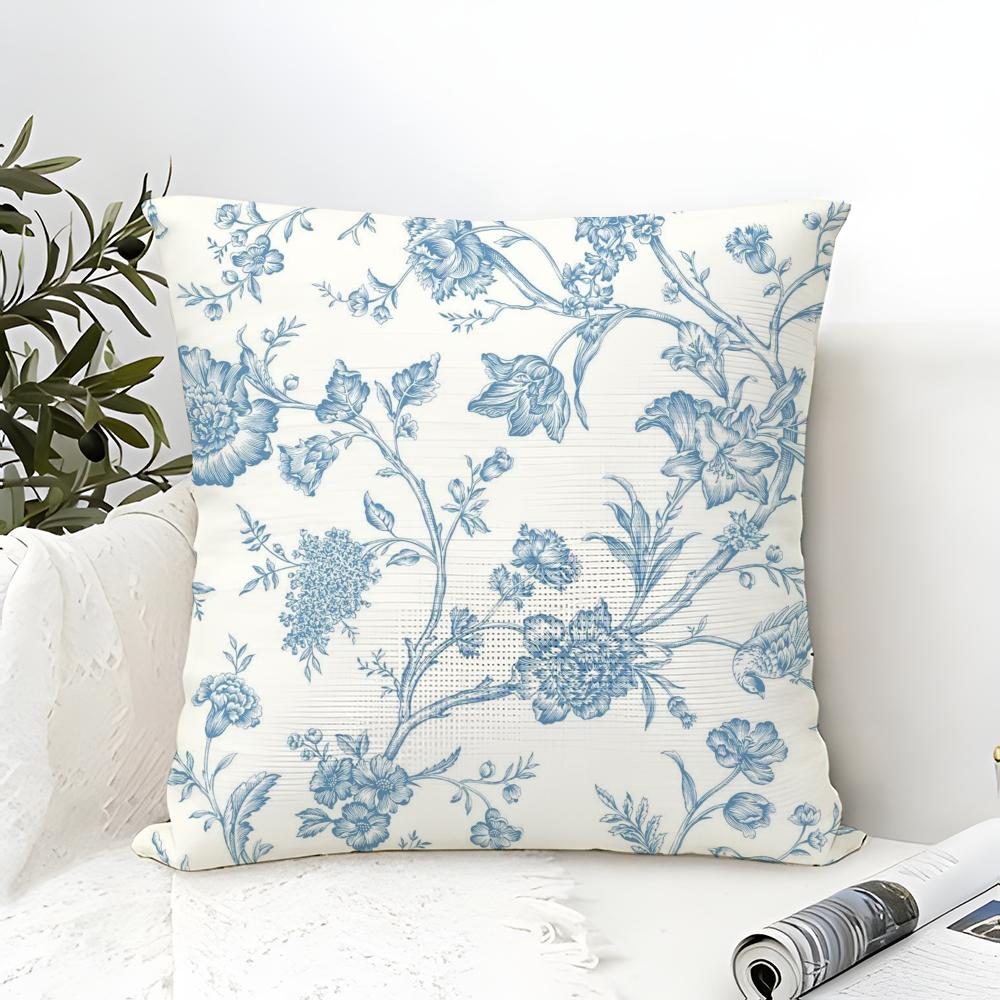 

Calm Blue Floral Pattern Pillow Case linen pillow case sofa home decor cushion cover cushion cove 30X30cm