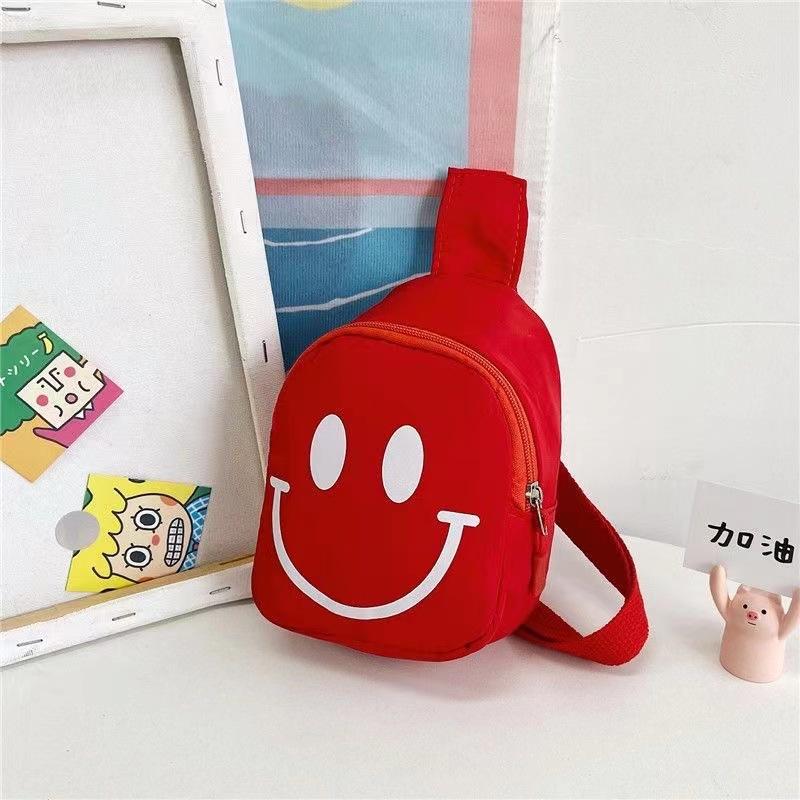 Koreanischer Stil Buchstabendruck Nylon Bauchtasche für Kinder, Niedliche Mini-Brusttasche, Modische Crossbody-Umhängetasche für Jungen und Mädchen