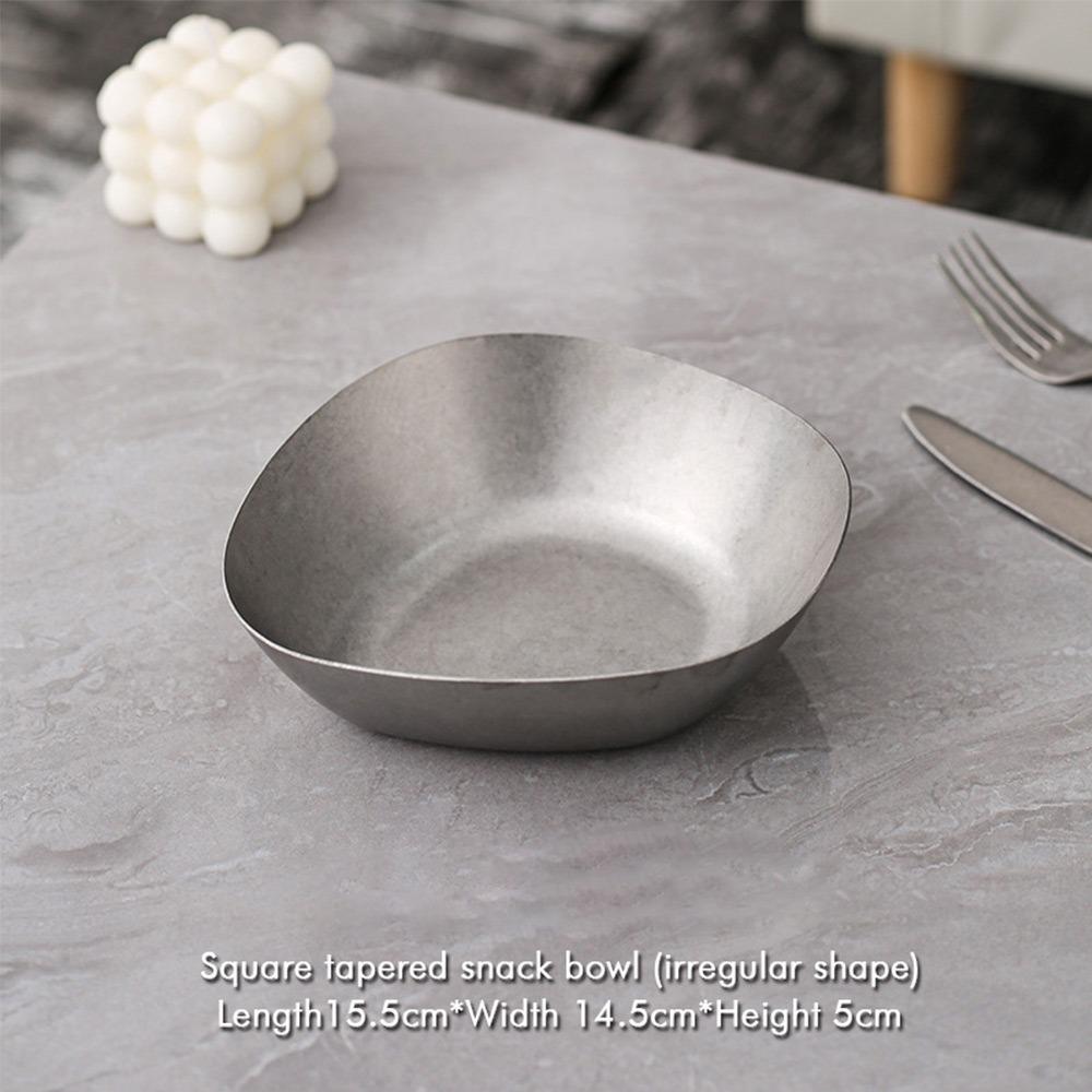 Plato de Cena Multifuncional de Metal Vintage Vajilla Irregular para Huesos Platos Retro para Comida Uso para Cenar