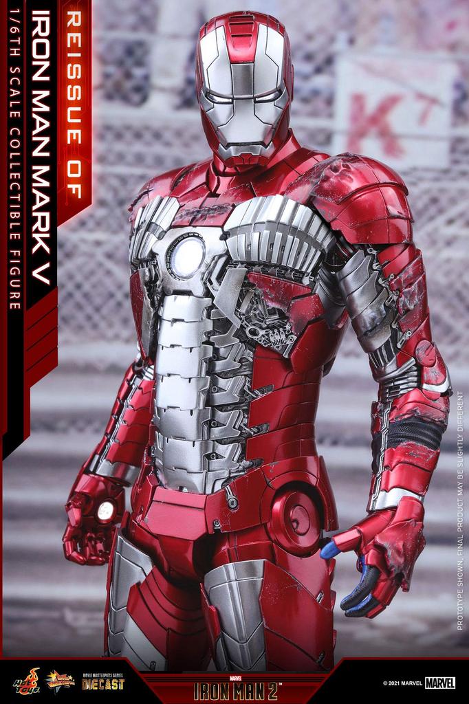 Movie Masterpiece DIECAST Iron Man 2 Iron Man Mark 5 [Reprodukcja] Figura Skala 1/6 Czerwony