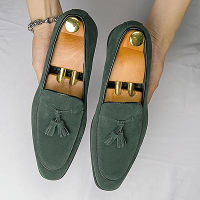 Mocasines Casuales Slip-on Zapatos de Caminar para Hombre Cuero Gamuza de Vaca Hombre Mocasines Calzado Hecho a Mano 2025 Moda Zapatos Casuales para Hombre