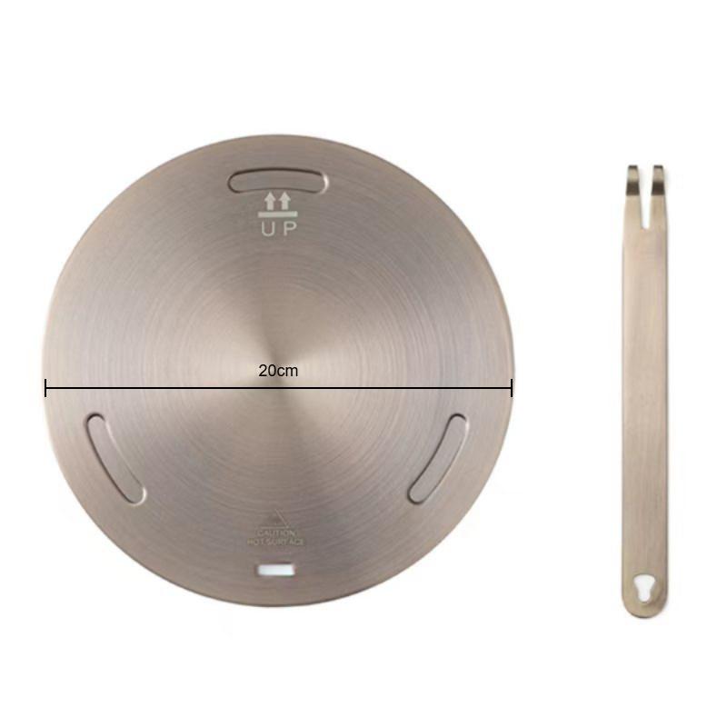 Stainless Steel Heat Conduction Plate for Gas Stove - Portable Heat Diffuser with Removable Handle for Induction Cookware