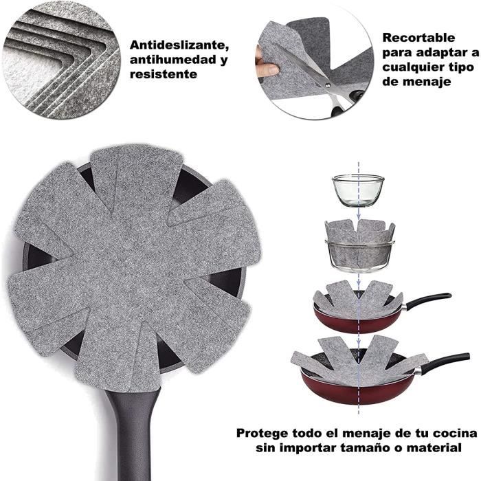 Protections de ménage - VITRINOR - Lot de 3 - Tissu antidérapant - Gris