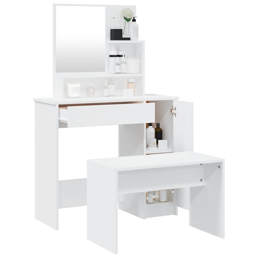 Vidaxl Dressing Table Set, White, 86.5 X 35 X 136 Cm