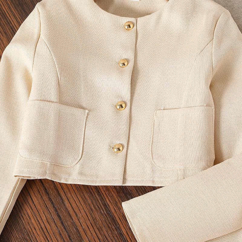 Dívčí set Dětské oblečení Podzimní Nové Sladké Kulatý výstřih Dlouhý rukáv Bunda a Dlouhá sukně Oblek pro dívky