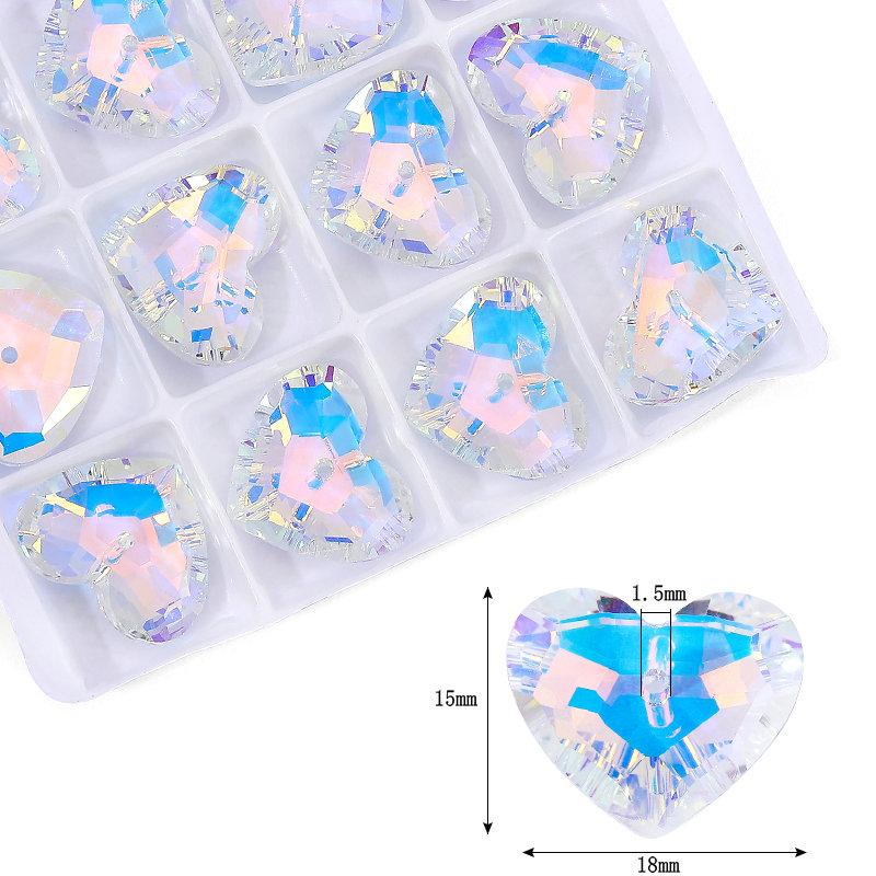 Perles Cristaux AB Pendentifs Charms Multi-formes Verre Perles Bijoux Pierres Précieuses pour Fournitures de Fabrication de Bijoux Boucles d'oreilles DIY