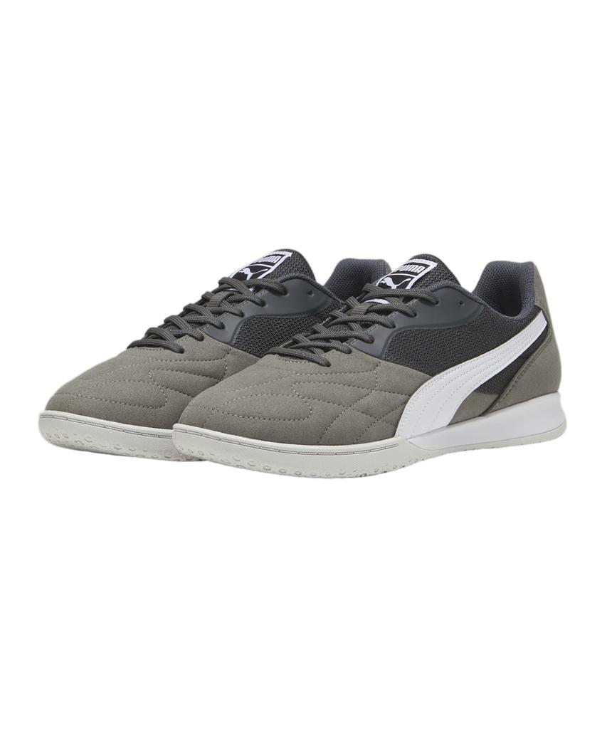 PUMA King Top IT 107349 Soccer Futsal and Training 2024 Shadow Gray Gray Men's Cleats, Shoes, Shoes, Spring/Summer Colors White/Glacial (05)